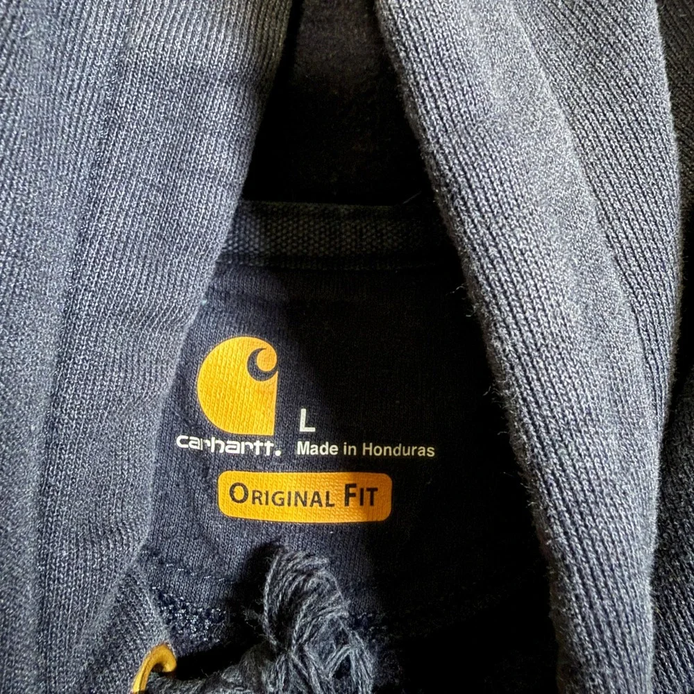 Carhartt Mens Navy Blue Original Fit Graphic Sleeve Hoodie‎ Sweatshirt Size L - Picture 3 of 6